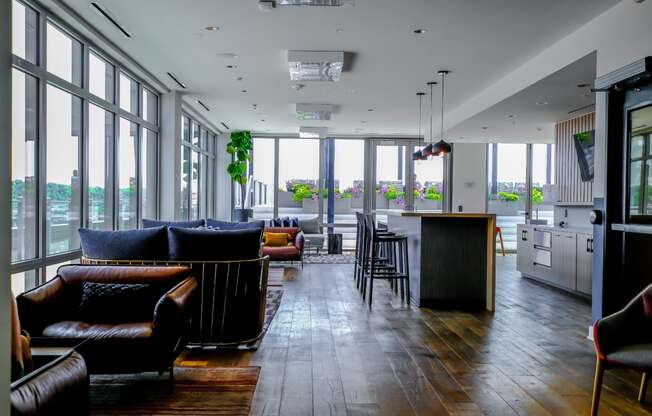 Demo Kitchen and Social Spaces with View at Riverpoint Washington, DC 20024