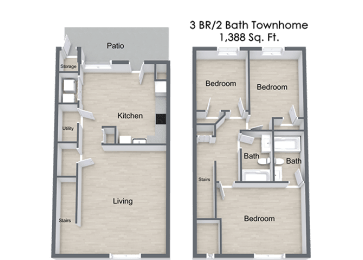 3 beds, 2 baths, 1,148 sqft, $1,670