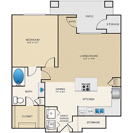 1 bed, 1 bath, 867 sqft, $1,677