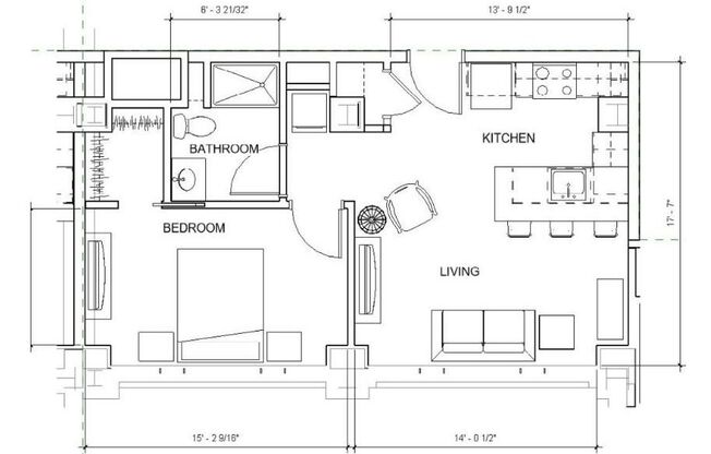 1 bed, 1 bath, 516 sqft, $1,331