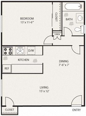 1 bed, 1 bath, $2,225