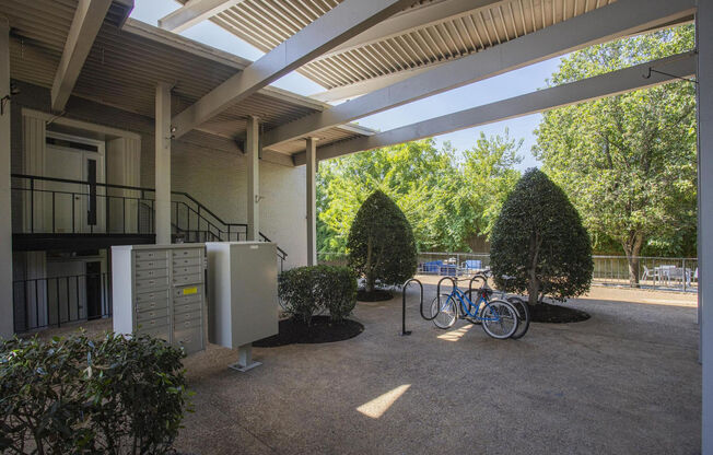 Foyer with Mailboxes and Bike Racks