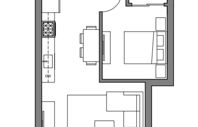 1 bed, 1 bath, 510 sqft, $3,050, Unit 208