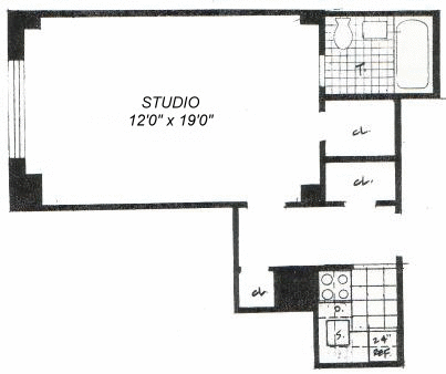 Studio, 1 bath, $3,000, Unit 14E