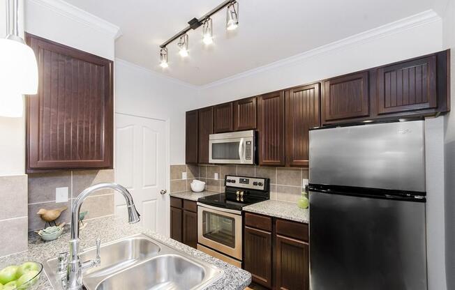 Kitchen with appliances at Park at Magnolia, Texas