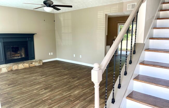 Welcome to this stylish and contemporary 2-bedroom, 1.5-bathroom corner townhome in Stockbridge!