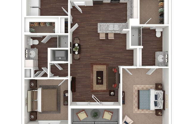 2 beds, 2 baths, 1,272 sqft, $1,799