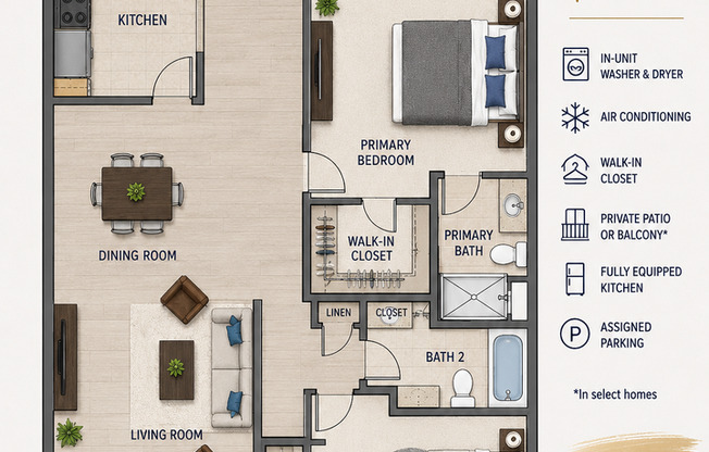 2 beds, 2 baths, 1,050 sqft, $2,995, Unit 109