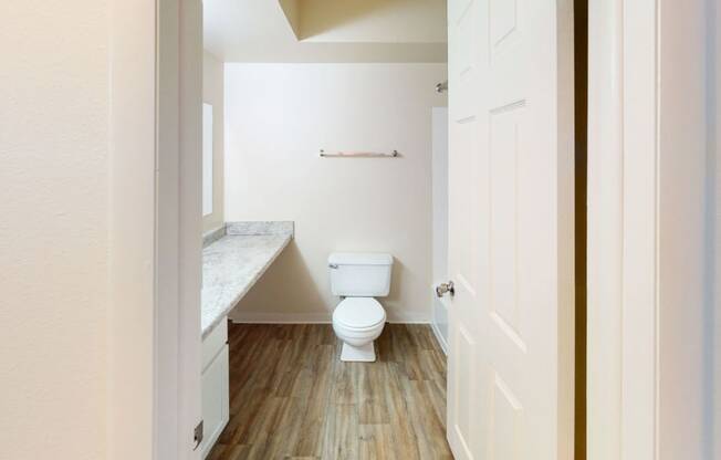 a renovated bathroom with a toilet and a sink