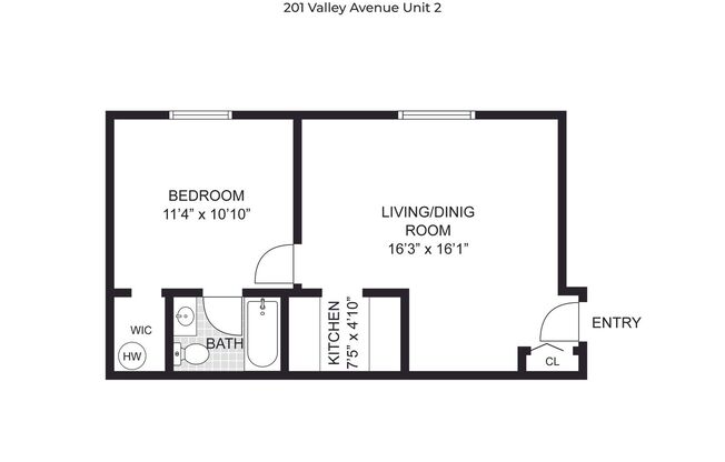 1 bed, 1 bath, 488 sqft, $795, Unit Oak Hill Manor 2-23