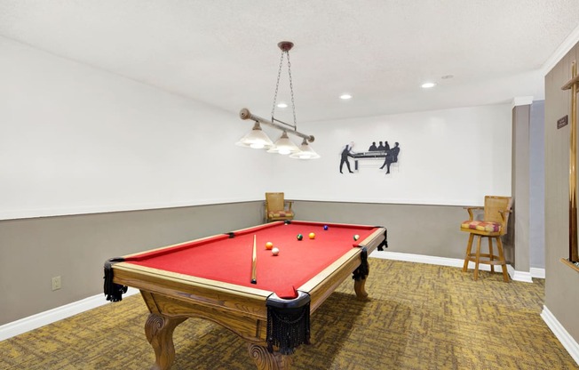 the pool table in the game room at our apartments at Casa Del Amo Apartments, Torrance, CA 90505