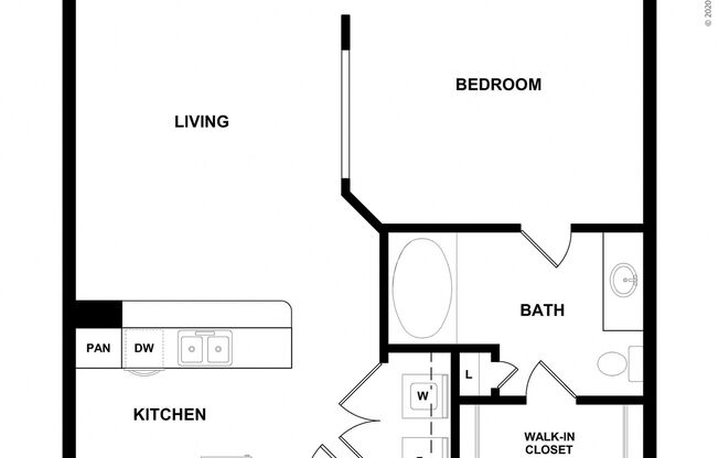 1 bed, 1 bath, 671 sqft, $1,295