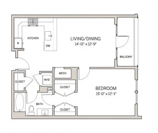1 bed, 1 bath, 766 sqft, $2,651