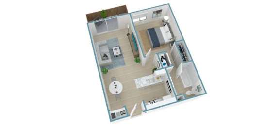 1 bed, 1 bath, 800 sqft, $2,589