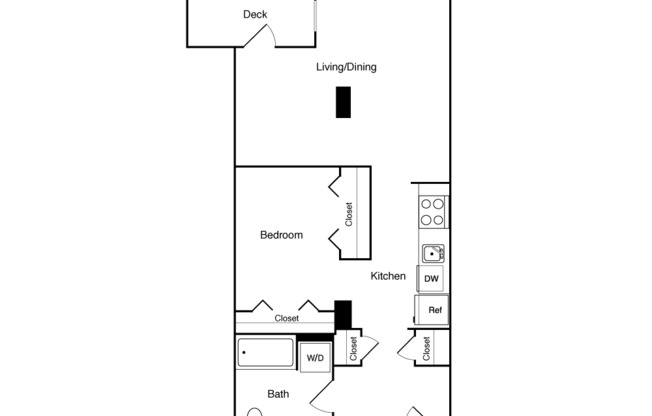 Studio, 1 bath, 677 sqft, $2,132, Unit 408
