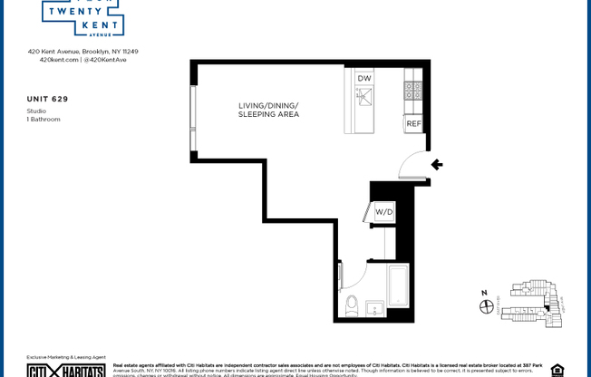 Studio, 1 bath, $4,055, Unit 629
