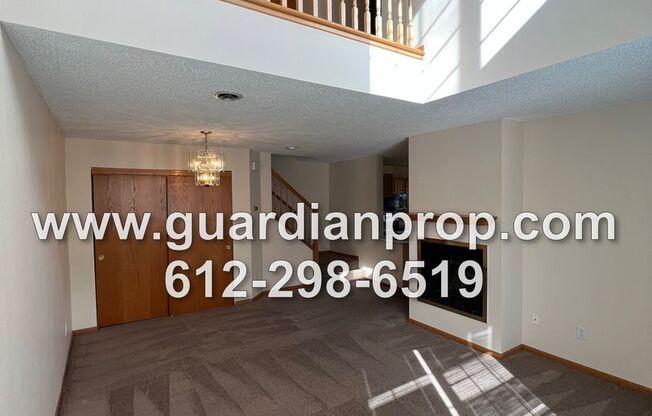End Unit Townhouse Available October 1st, Open Floor Plan, Fireplace, Patio, Loft Area