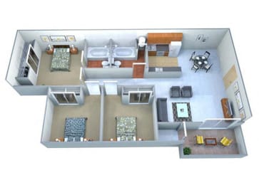 3 beds, 2 baths, 990 sqft, $1,389
