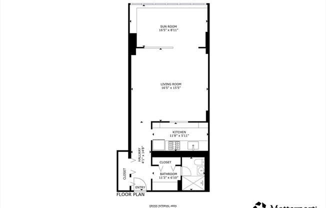 1 bed, 1 bath, 628 sqft, $2,650, Unit 11B