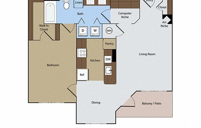 1 bed, 1 bath, 850 sqft, $1,349