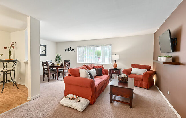 spacious living room in apartment