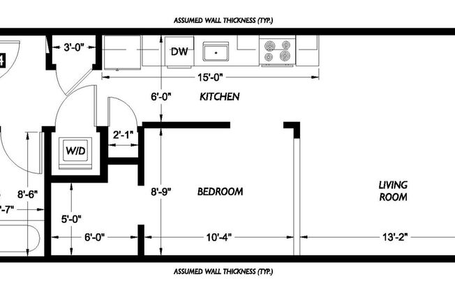 1 bed, 1 bath, 510 sqft, $1,825, Unit 704