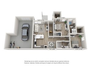 2 beds, 2 baths, 987 sqft, $1,575