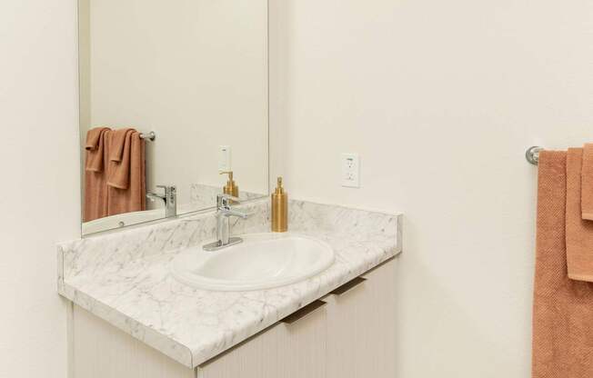 Bathroom Vanity at Streamliner 16th Apartments in Phoenix