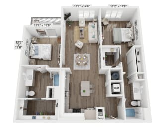 2 beds, 2 baths, 1,215 sqft, $2,865