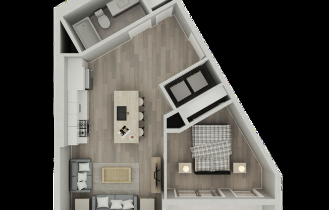 1 bed, 1 bath, 640 sqft, $1,670, Unit D408