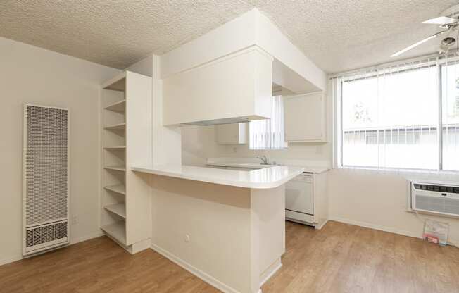 Kitchen with White Appliances and White Cabinets