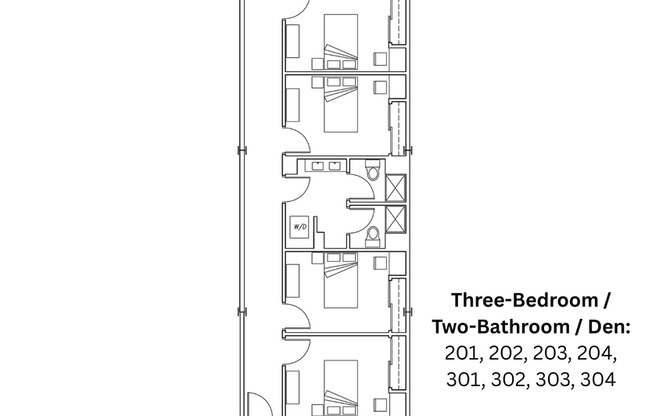 3 beds, 2 baths, 1,371 sqft, $2,100, Unit Apt. 201