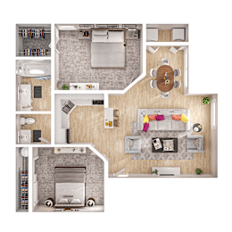 2 beds, 1 bath, 800 sqft, $1,268