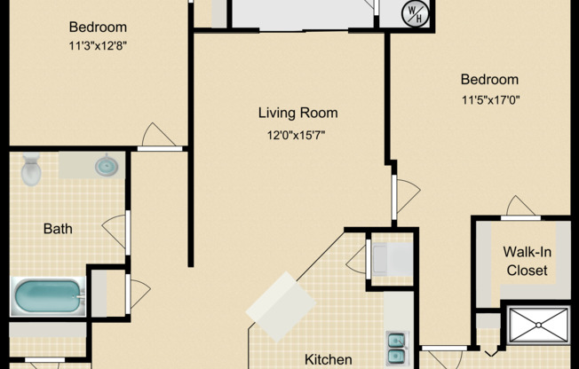 2 beds, 2 baths, 1,182 sqft, $2,610