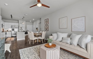 Spacious Living Room at Spinning Mill Lofts, Clayton, NC 27520