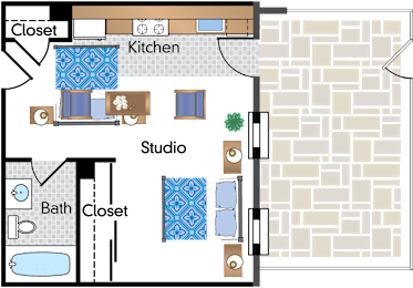 Studio, 1 bath, 409 sqft, $1,699