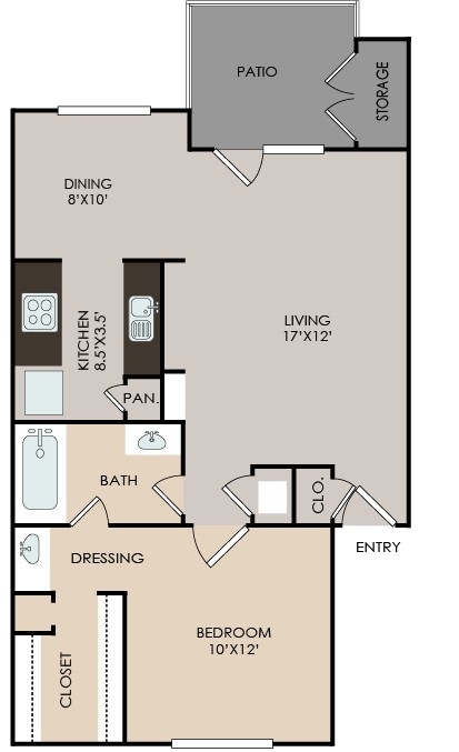 1 bed, 1 bath, 700 sqft, $560