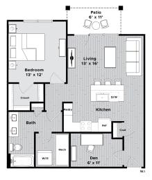 1 bed, 1 bath, 897 sqft, $2,974