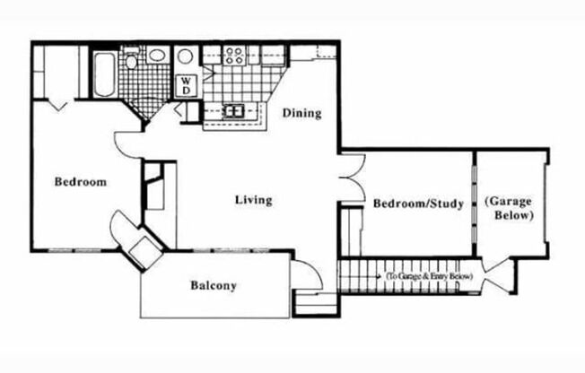2 beds, 1 bath, 985 sqft, $1,306, Unit 4612-202