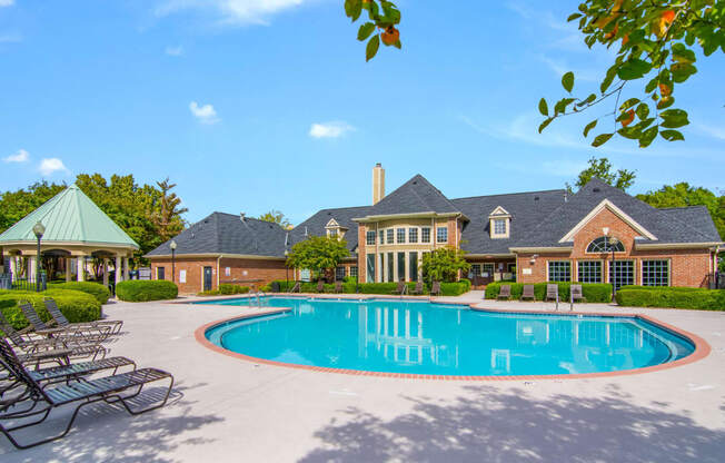 Poolside Sundeck at Bridford Lake Apartments, Greensboro, NC, 27407