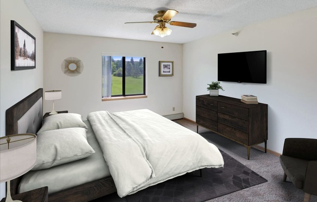 Dominium_ElmCreek_Virtually Staged Apartment Home Bedroom