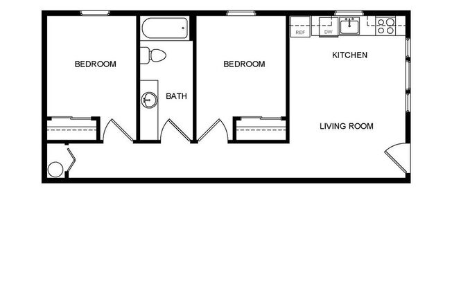 2 beds, 1 bath, 630 sqft, $1,450, Unit 4