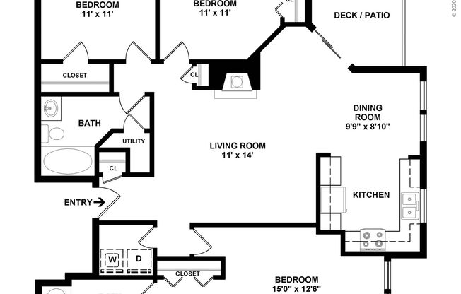 3 beds, 2 baths, 1,234 sqft, $2,040