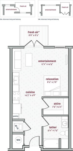 Studio, 1 bath, 573 sqft, $1,451