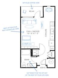 Studio, 1 bath, 521 sqft, $1,319