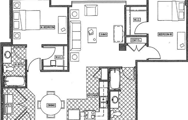 2 beds, 2 baths, 998 sqft, $934