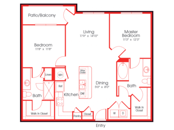 2 beds, 2 baths, 1,081 sqft, $2,546