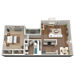 1 bed, 1 bath, 744 sqft, $1,009