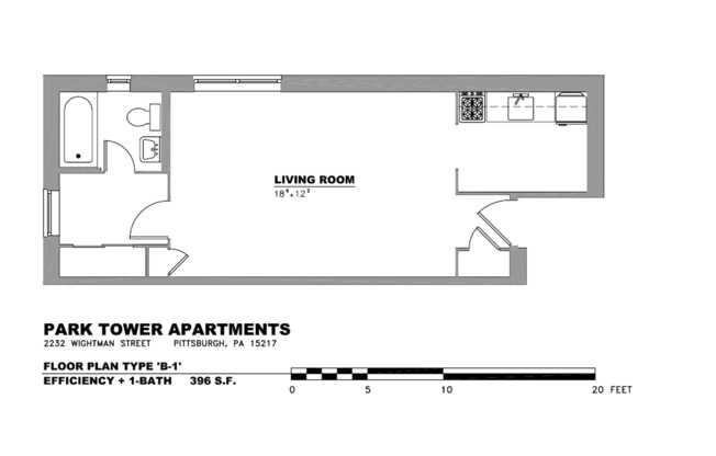 Studio, 1 bath, $950, Unit 3