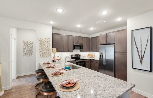 example kitchen area of an apartment at ironridge